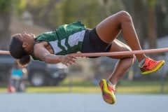 Weeki Wachee High’s Jasmine Randazzo placed first in the High Jump at the Kiwanis meet at Hernando High.  Photo by JOE DiCRISTOFALO