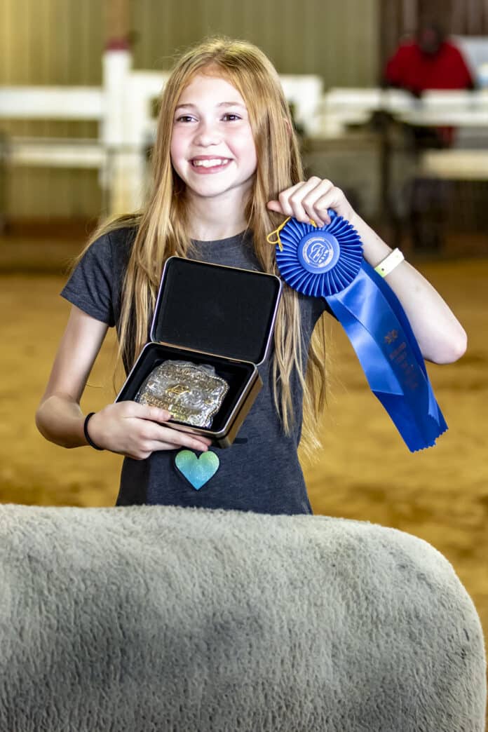 Hailey Hutchinson is the champion mutton buster.
