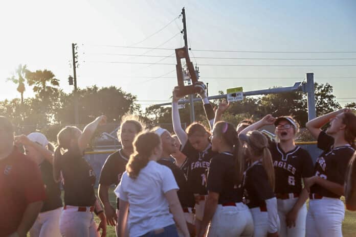 Springstead celebrates the district championship win 