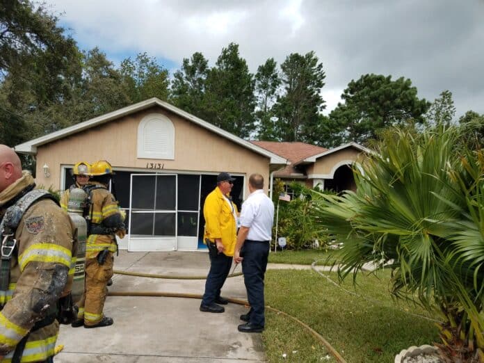 County Fire/Rescue responding to a fire following hurricane Irma. Photo by Hernando County Fire Rescue