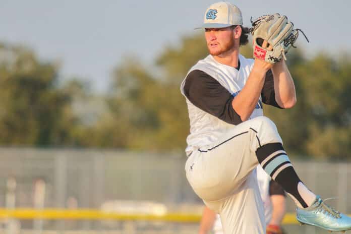 File Photo: JP Gates pitching during the May 16, 2018 Region Semifinal against Bishop Moore.