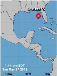 Alberto was the first named storm of the 2018 Hurricane Season
