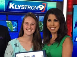 Emily Carr, winner from Hernando County, with Veronica Cintron of Bay News 9
