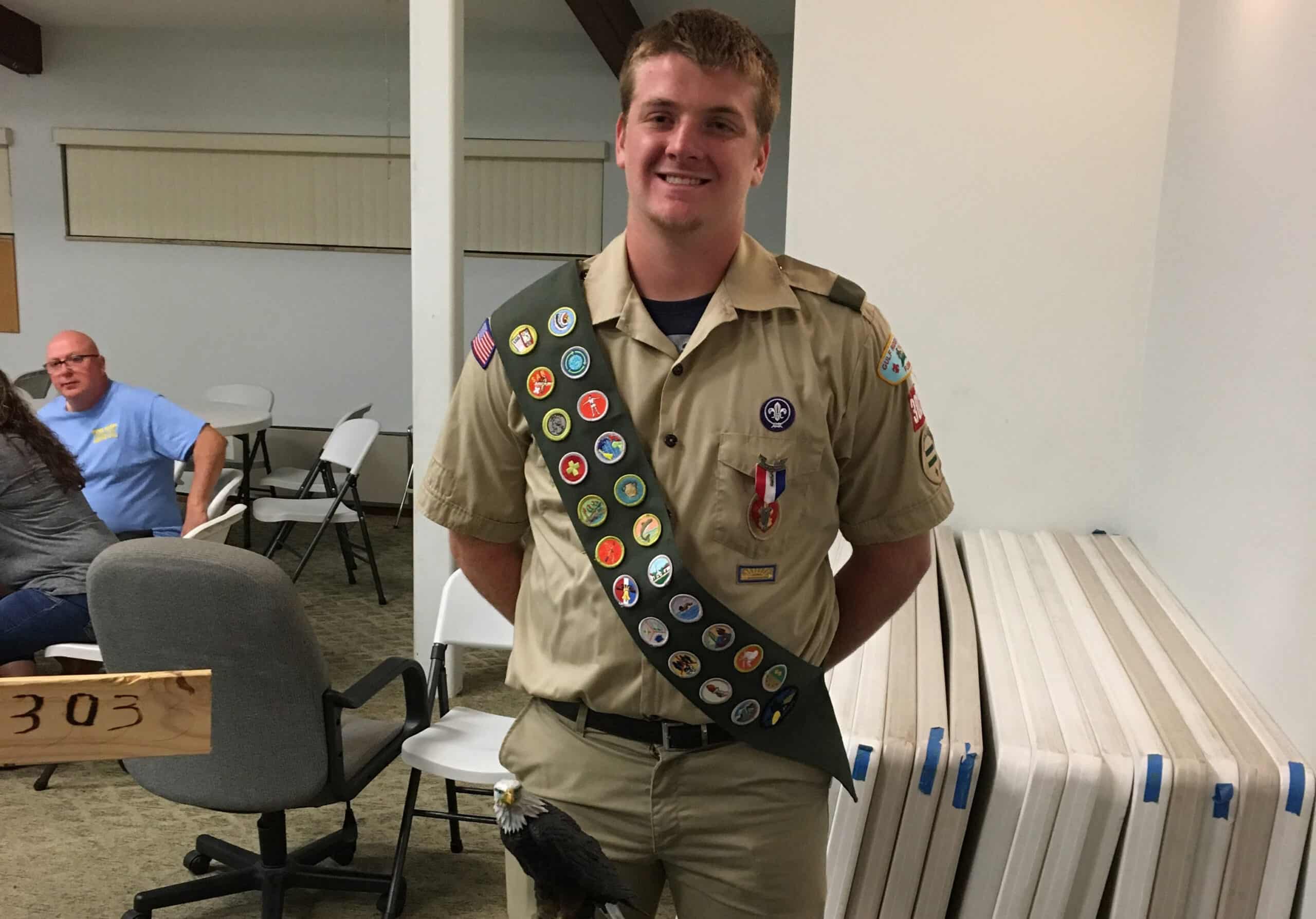 Kyle Manuel at the Eagle Scout ceremony