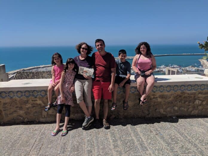 The Maglio Family with The Hernando Sun at a spot overlooking the port in the town of Sciacca in the province of Agrigento in Sicily.