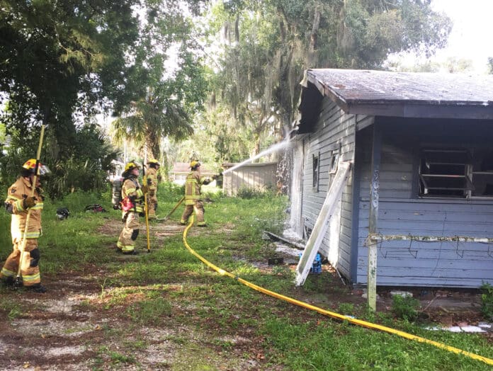 HCSO firefighters bring the fire under control.