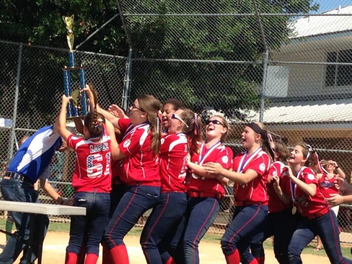 The HYL ponytails celebrate the state championship.