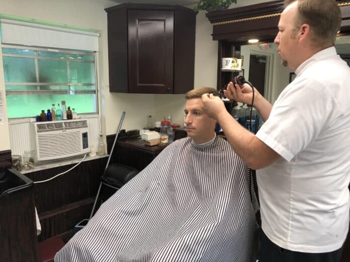 Matt Baum of Brooksville is a regular customer of The Hometown Barber.