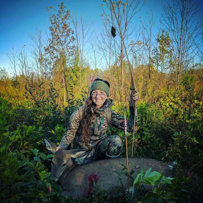 Millenial, Beka Garris, proudly harvesting organic meats for her family.