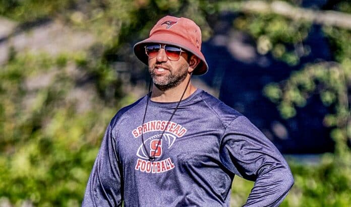 Springstead's Mike Garofano coaching during practice this summer
