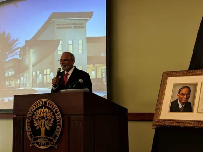 Dr. Rao Musunuru speaks at dedication