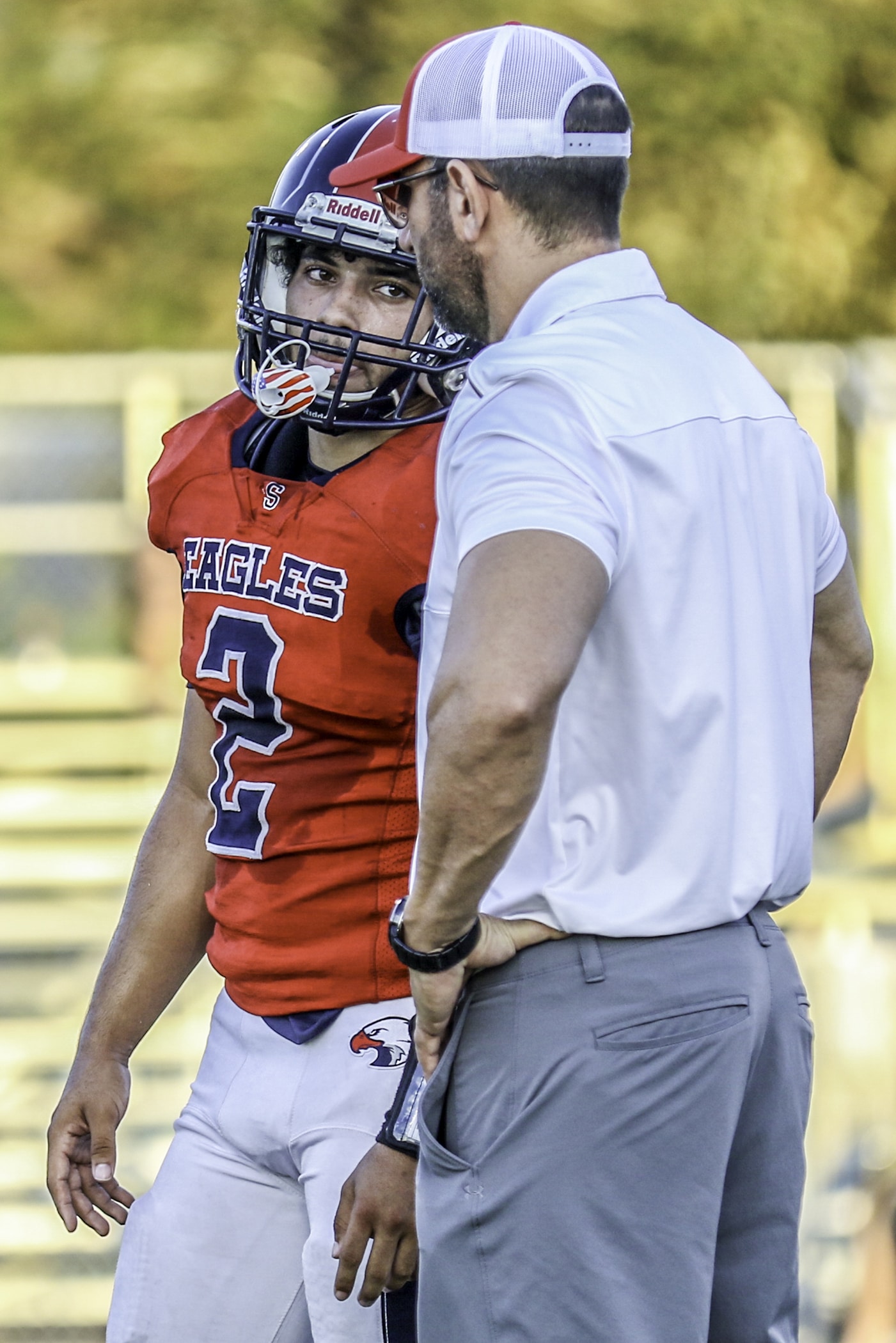 Springstead QB Nathan Sims with Coach Mike Garofano