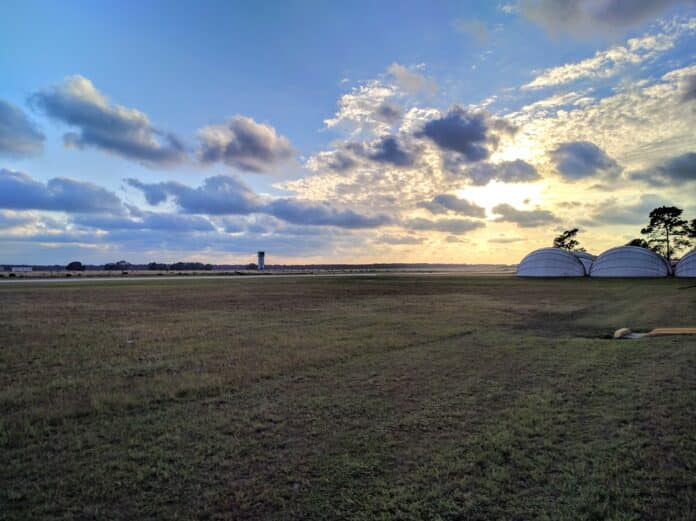 A view of the control tower at Brooksville - Tampa Bay Regional Airport