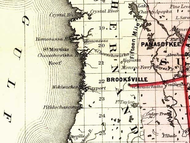 Map of Florida's West Central Coast in 1882