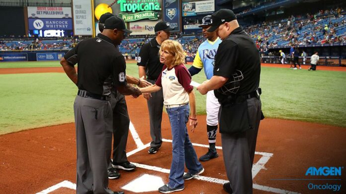 Photo of Paula Nemet and Tampa Bay Rays Officials