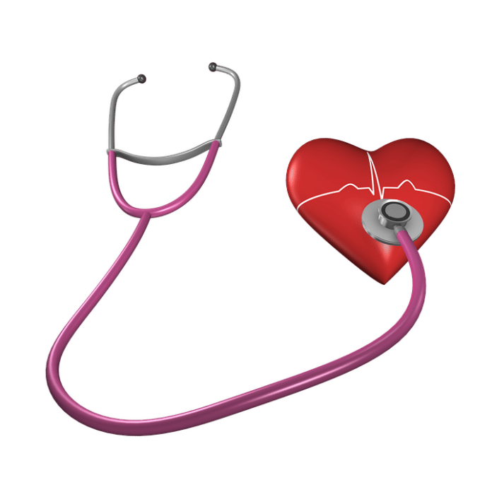 Stethoscope and heart graphic