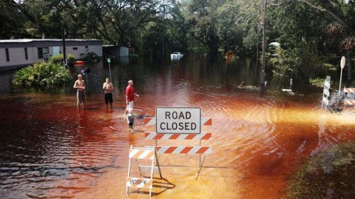 Photo of flooded road