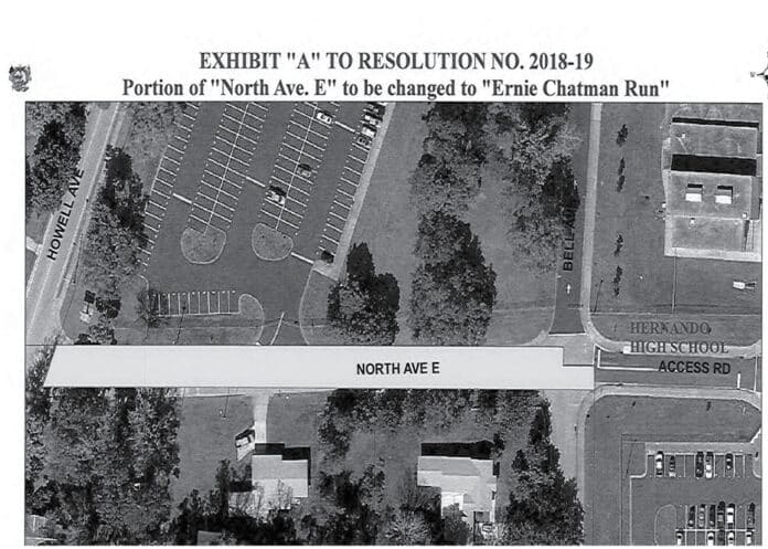 The portion of North Ave. E above was renamed Ernie Chatman Run at the Nov. 5 City Council Meeting.