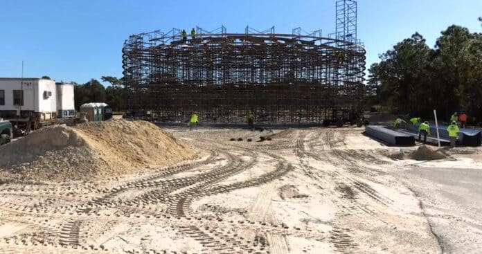 Glen Wastewater Treatment Plant, 3 million gallon tank under construction. Credit: via SWFWMD information video