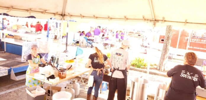 The Southern Harmony team is hard at work preparing their gumbos for the New Iberia, Louisiana 29th World Championship Gumbo Cook-Off.