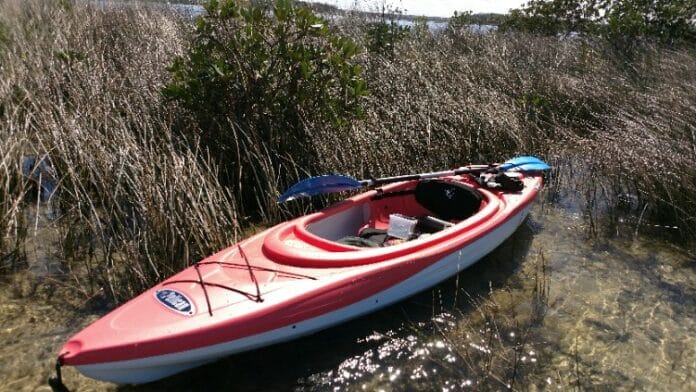 Kayak in water