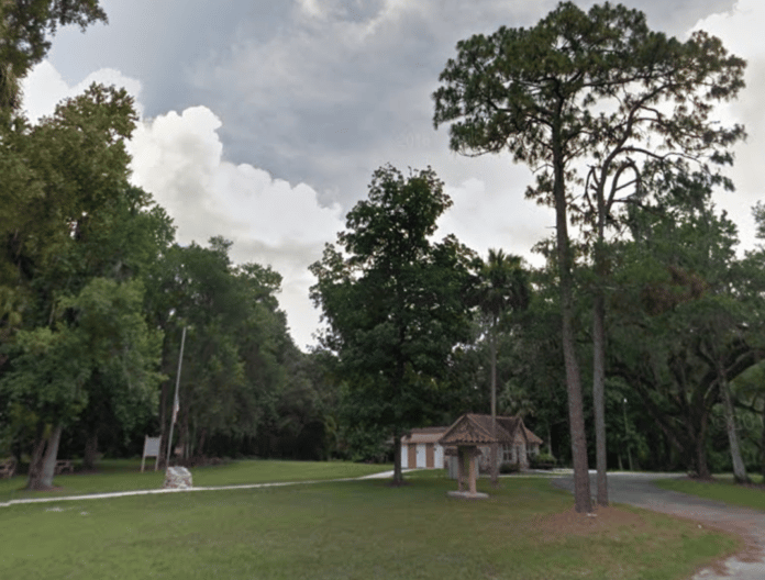 Historical marker for the Battle of Wahoo Swamp of the Seminole Wars.