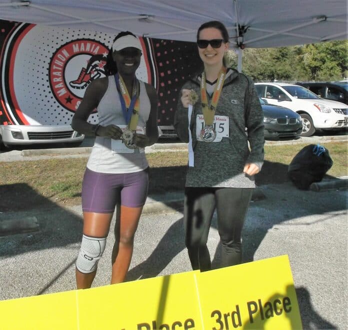 Evony Johnson, Eleanor Johnson (1st & 3rd place in 10K Women's 30 - 39 age group