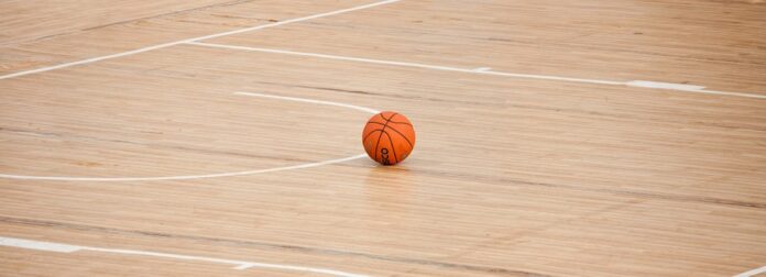 Basketball on court