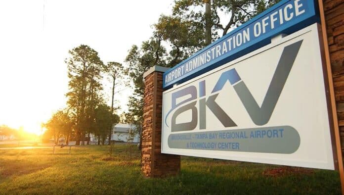 Brooksville Tampa Bay Regional Airport sign