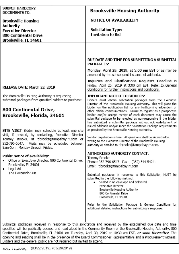 Notice of Availability