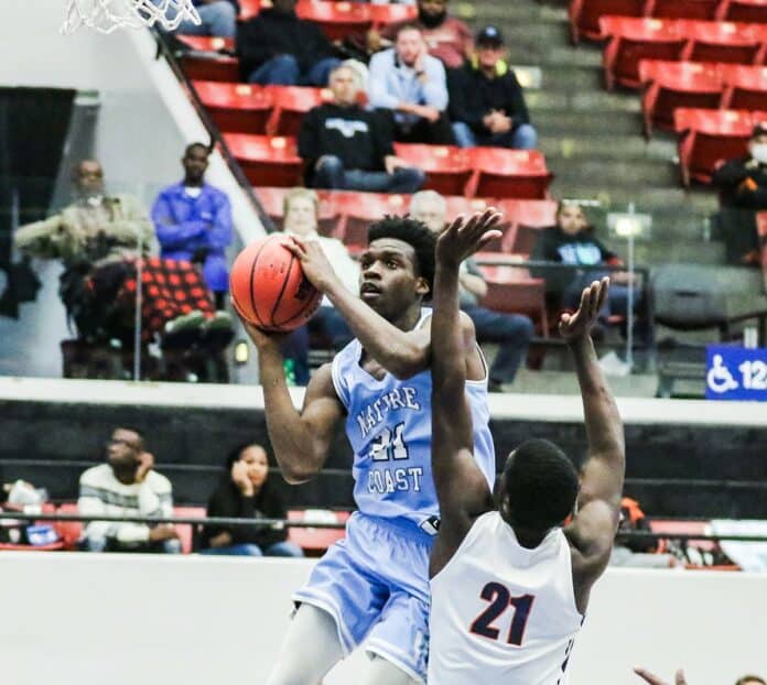 NCT Orien Adams takes a shot against Stranahan in the state semifinal.