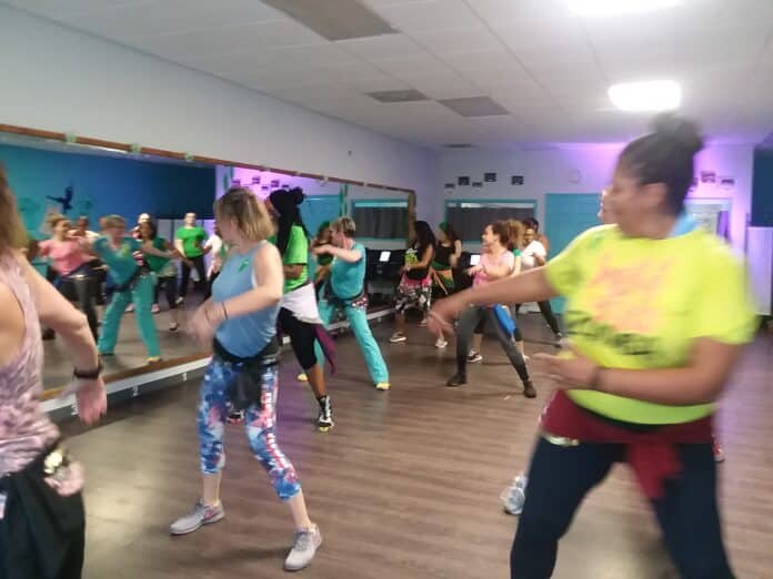  ZUMBA!  A session of zumba during the first annual Zumbathon, March 30, 2019. Photo by Dali Rivera