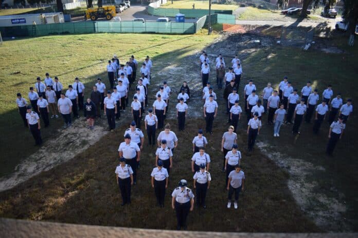 HHS JROTC in flight formation. Photo courtesy of Hernando High Journalism Department