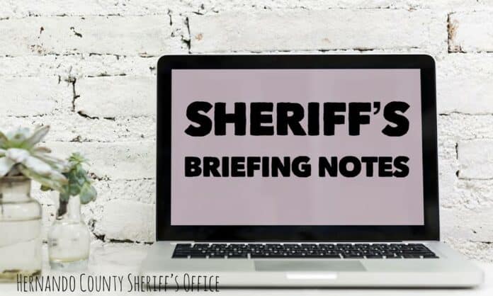 sheriff's briefing notes 4/11/19