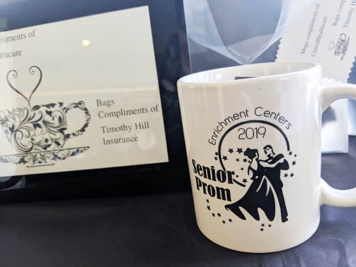 Senior prom attendees took home these mugs courtesy of Timothy Hill Insurance