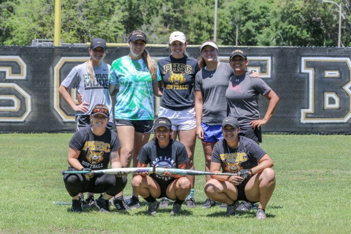 PHSC Softball Practice 6: PHSC Softball Sophomores Back Row (L to R) Jaylin Gant, Brandy Ashmore, Alyssa Baratta, Dana Mumaw, Savannah Hicks Front Row (L to R): Shelby Coyne, Diana Rayder, Lianna Acevedo