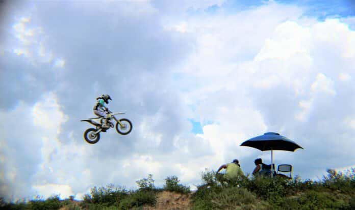 Kaitlyn Lane flies through the air at the 74 Family Fun Park during the I4 MX Series where she took 1st Overall in Junior Girls. 