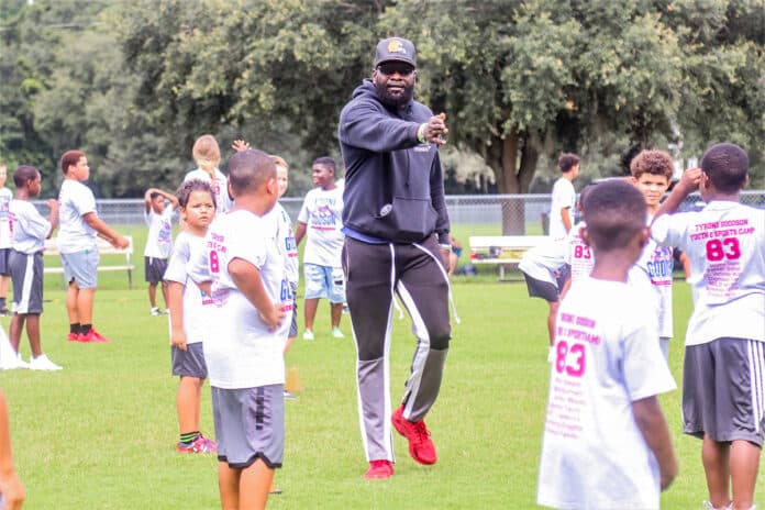 Saturday 13, 2019 at Ernie Weaver Park-  NFL special guest coach at Tyrone Goodson's Youth Football camp was no other than NFL Darren Hambrick. 