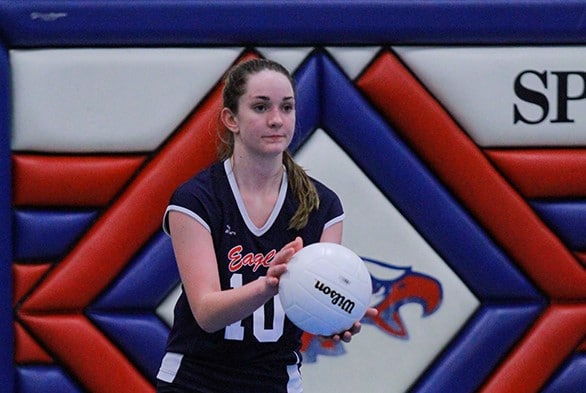 FILE PHOTO- Springstead's Jennifer Aten sets up to serve against Nature Coast. Photo by Cheryl Clanton