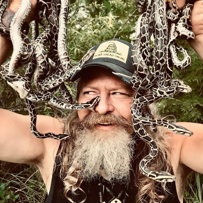 The Wildman, Dusty Crum of the South Florida Water Management District's Python Eradication Program after a night of hunting near nesting site..jpg