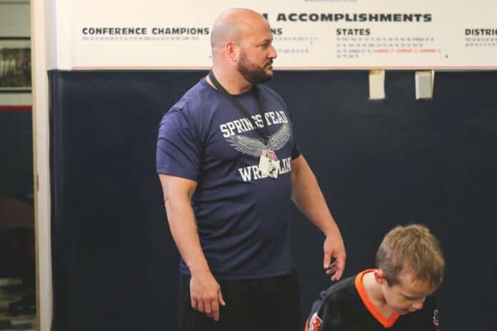 Springstead wrestling coach Mike LaRocca handles the administrative duties for the club.  At times he also helps with coaching.