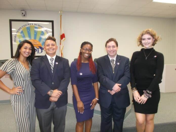 L-R: Charlize Soares, Dylan Fox-Chapman, Jada Smith, Evan Bronhard, Sophia Torres