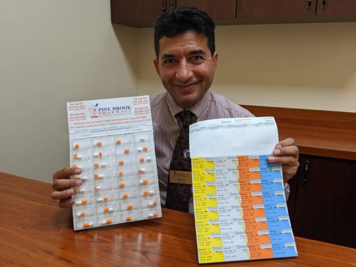 Gautam Thakkar, RPh, owner of Pine Brook Pharmacy explains how they package medications for their customers using a special blisterpack.