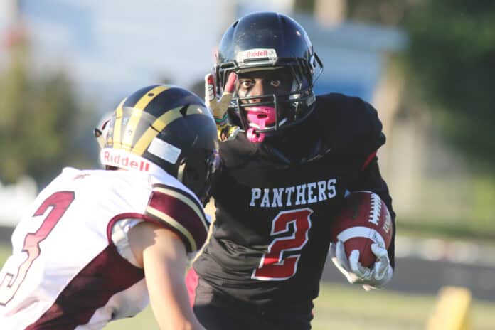  MSF_Explorer vs Powell: Panther Jayden Skipper scored two touchdowns against Explorer on Monday night at Springstead High School