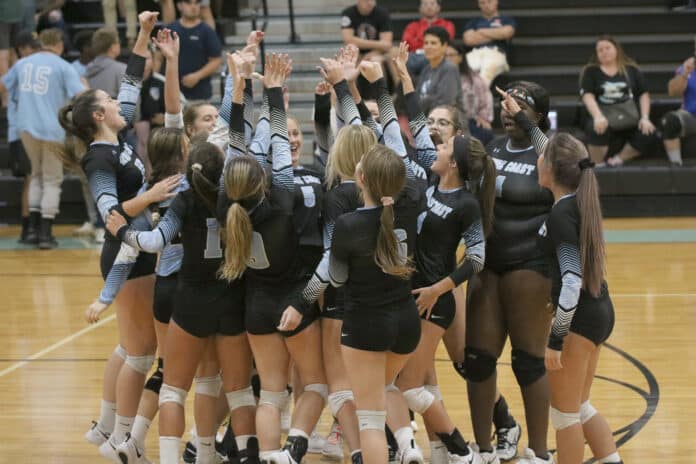 Nature Coast Sharks celebrating the victory of winning the District Championship title. The final score: 13 - 25