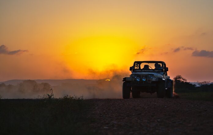 Jeep in the sunset