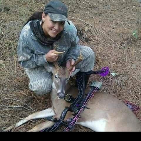 Shanna Wofford and a public land 7pt buck she invited home after some hard work scouting