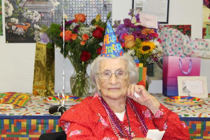 Nellie Johnston of Brooksville turned 99 Nov. 2, 2019, surrounded by friends and colleagues of The Enrichment Center, where she’s volunteered for several years.