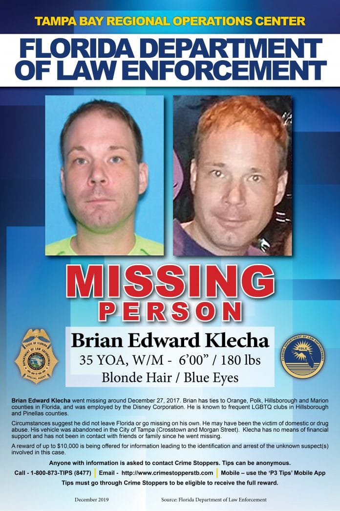 Missing Person  Brian Edward Klecha