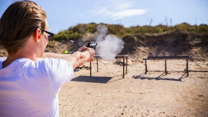 Shooter on a firing range